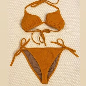 orange/tan bikini size small